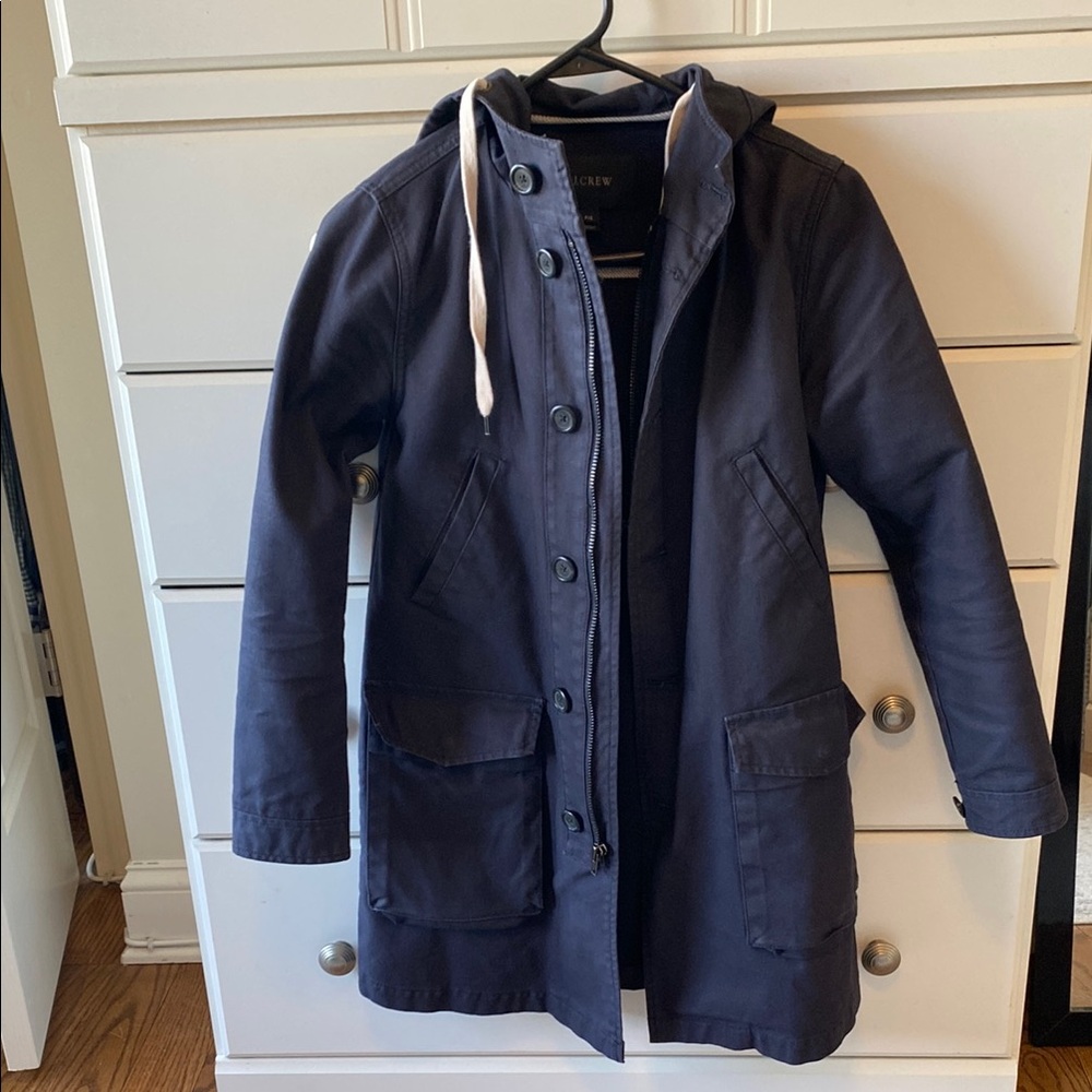 J. Crew Women’s Navy Rain Coat XSP